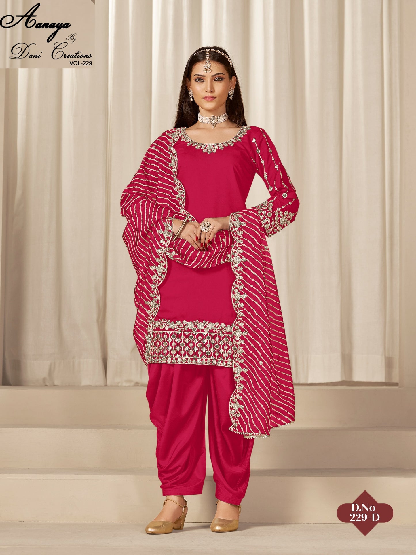 229D Aanaya Vol 229 Dani Creation Pv Chanderi Unstitched Suits