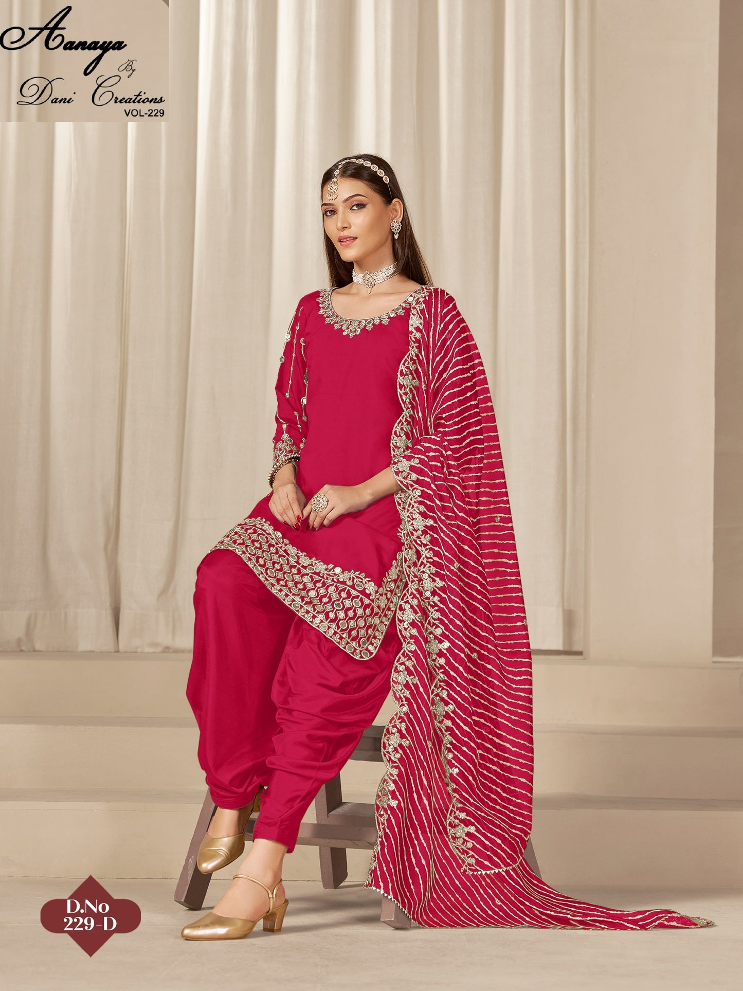 229D Aanaya Vol 229 Dani Creation Pv Chanderi Unstitched Suits