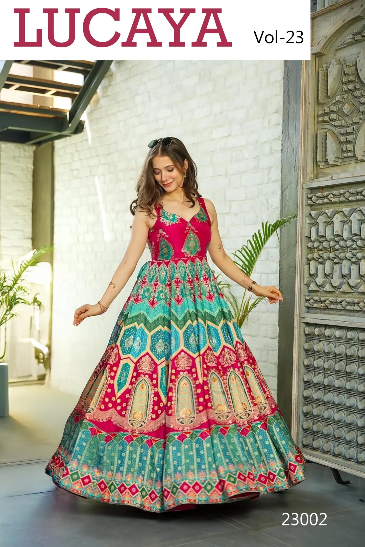 23002 Vol 23 Lucaya Silk Gown Dupatta Set