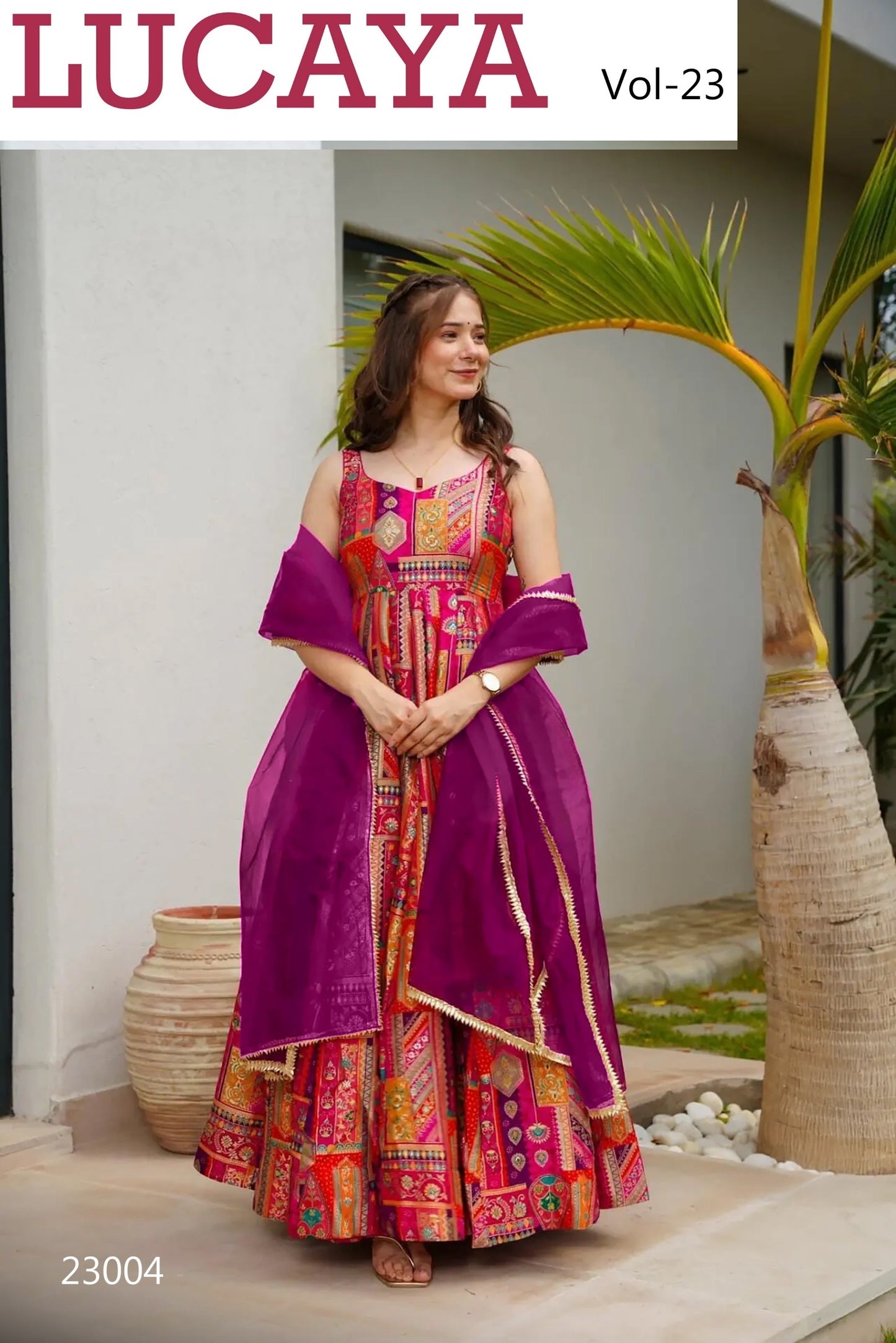 23004 Vol 23 Lucaya Silk Gown Dupatta Set