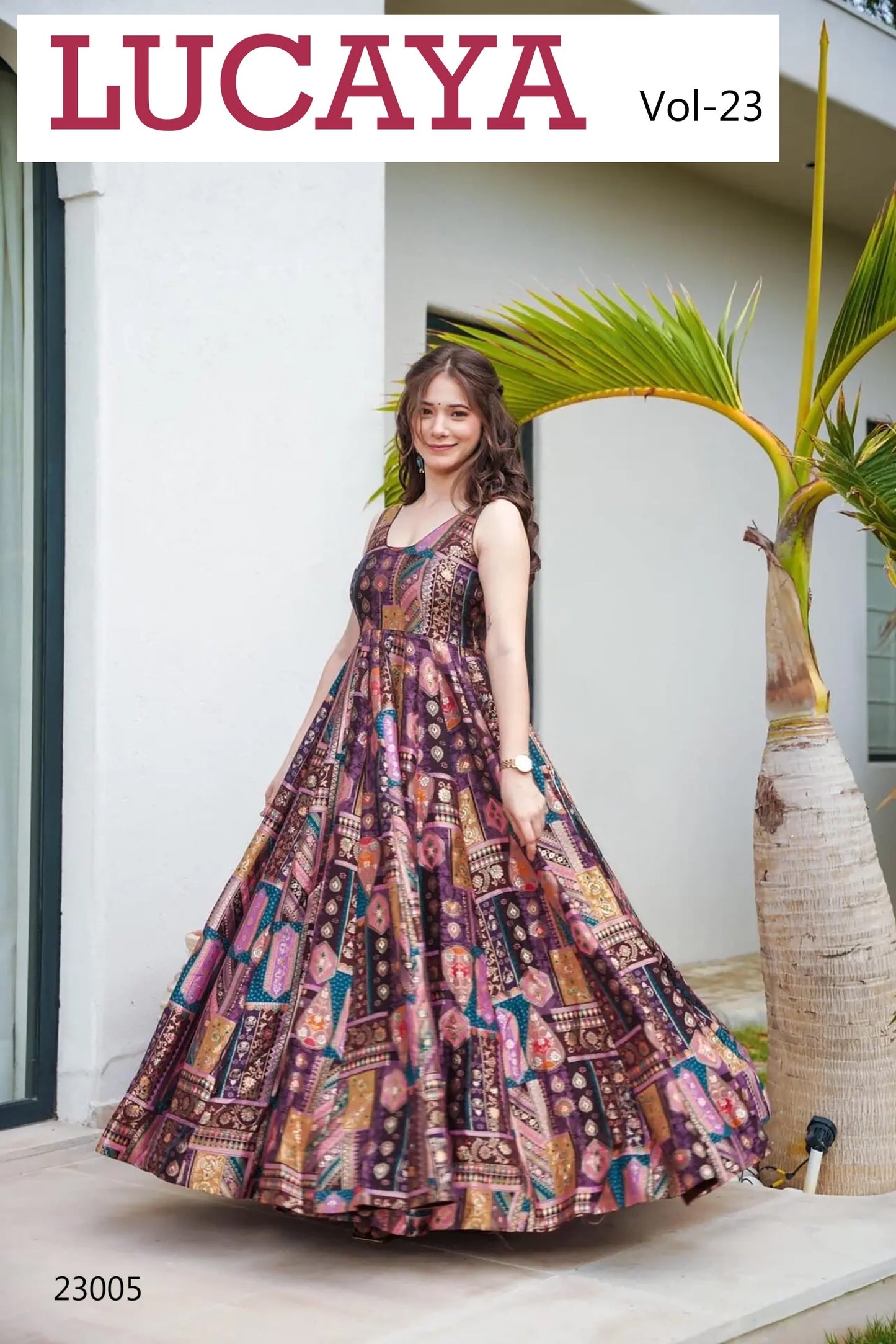 23005 Vol 23 Lucaya Silk Gown Dupatta Set