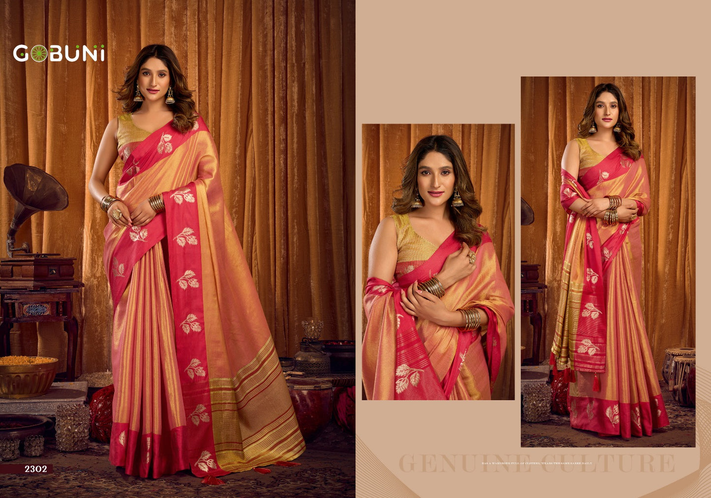 2302 Sumathi Gobuni Soft Tissue Sarees