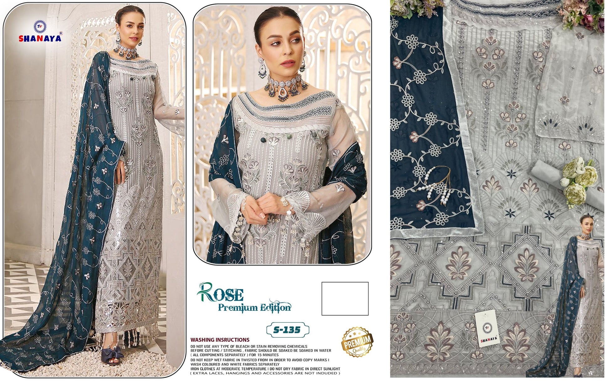 S-135 Rose Premium Edition Shanaya Fashion Pakistani Salwar Suits
