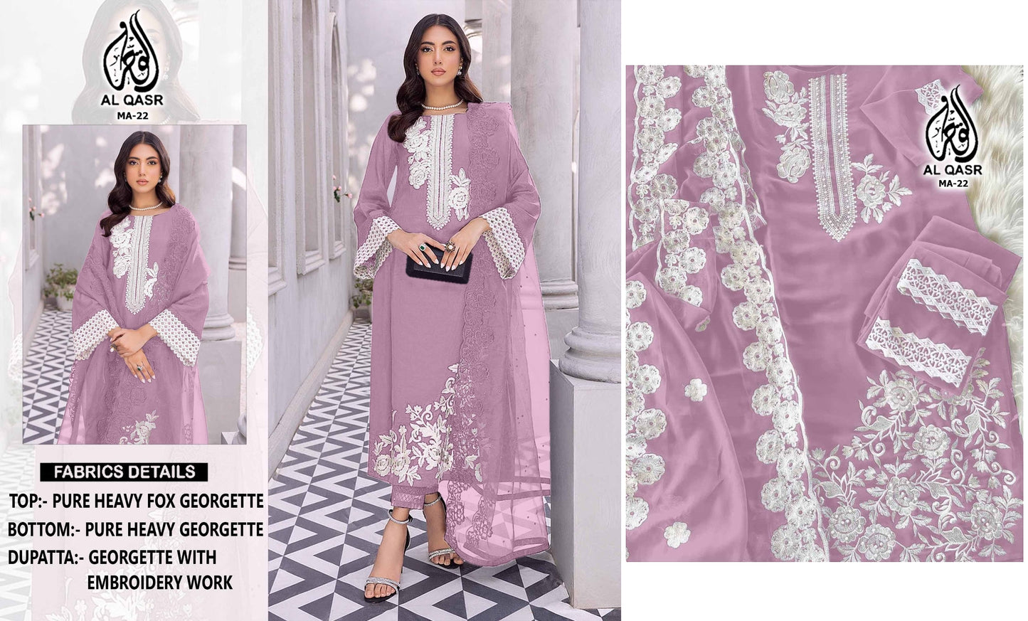 Ma-22 Violet Al Qasr Pakistani Readymade Suits