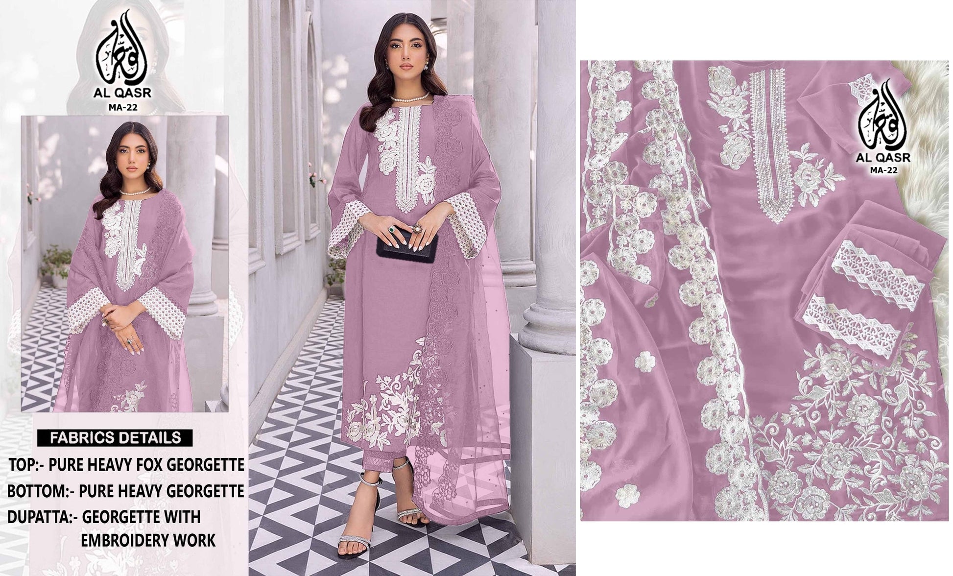 Ma-22 Violet Al Qasr Pakistani Readymade Suits