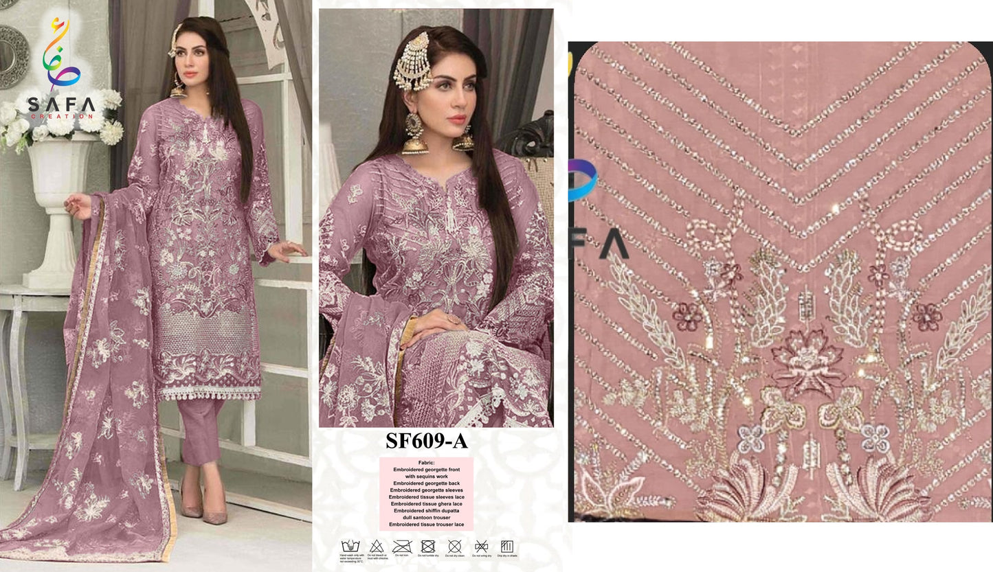 609A Safa Creation Pakistani Salwar Suits