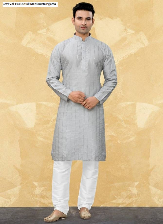 Gray Vol 113 Outluk Mens Kurta Pyjama