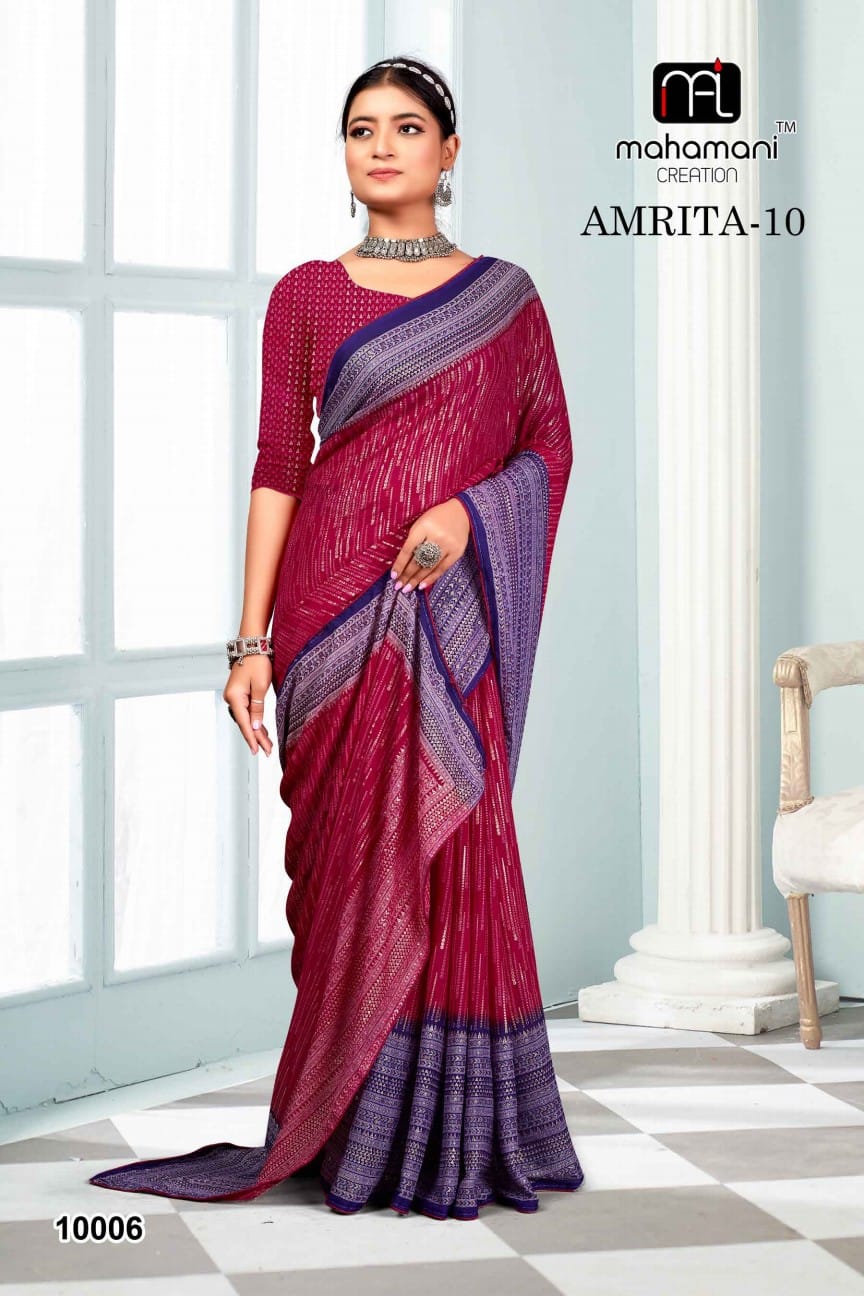 10006 Amrita Vol 10 Mahamani Creation Sarees