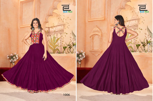 1006 Ghumati Bluehills One Piece Gown
