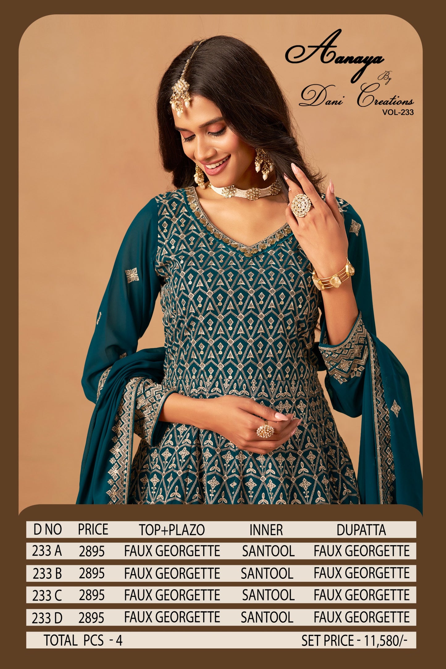 233-C Aanaya Vol 233 Dani Creation Georgette Unstitched Suits
