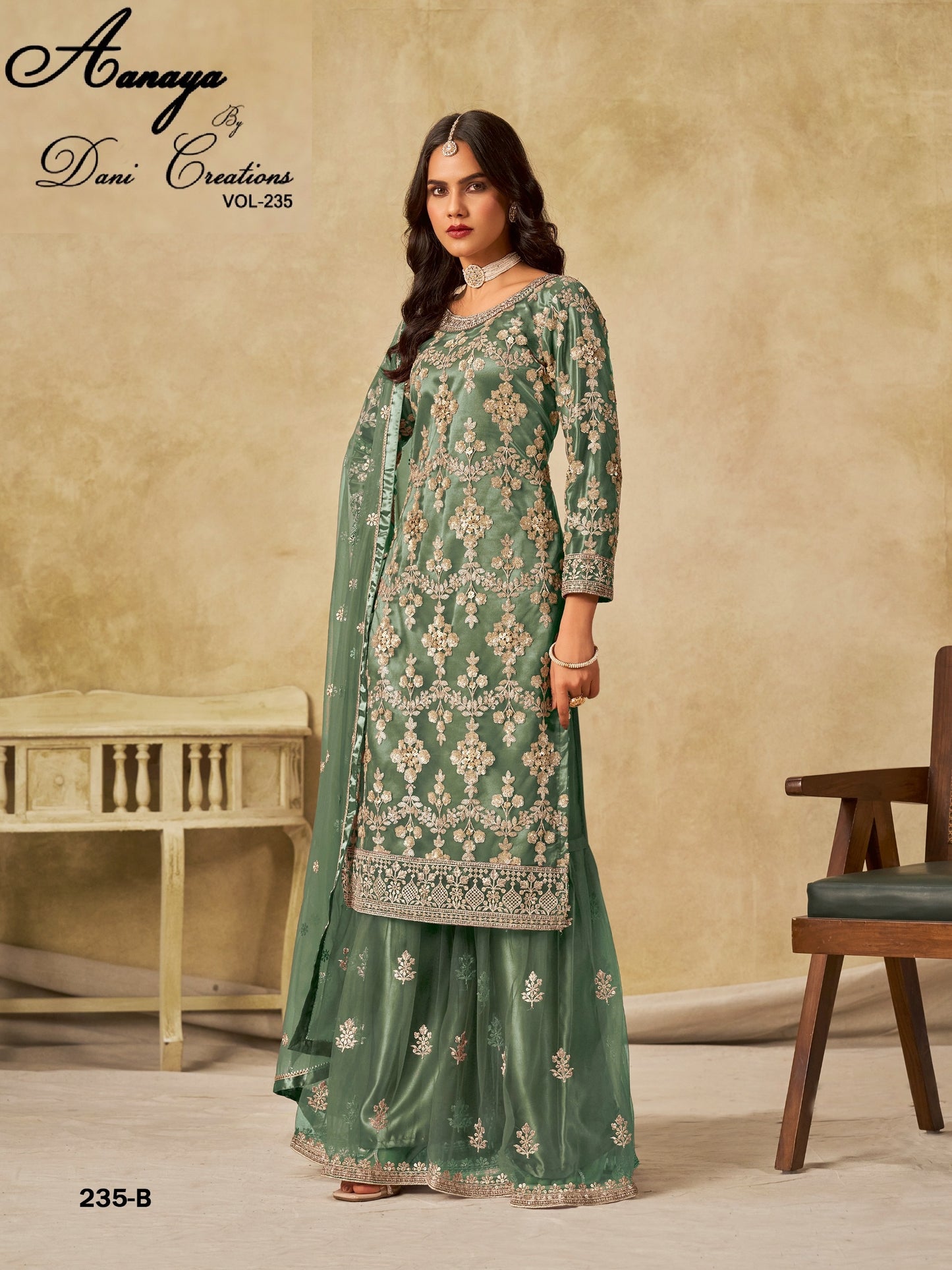 235-B Aanaya Vol-235 Dani Creation Embroidery Unstitched Suits