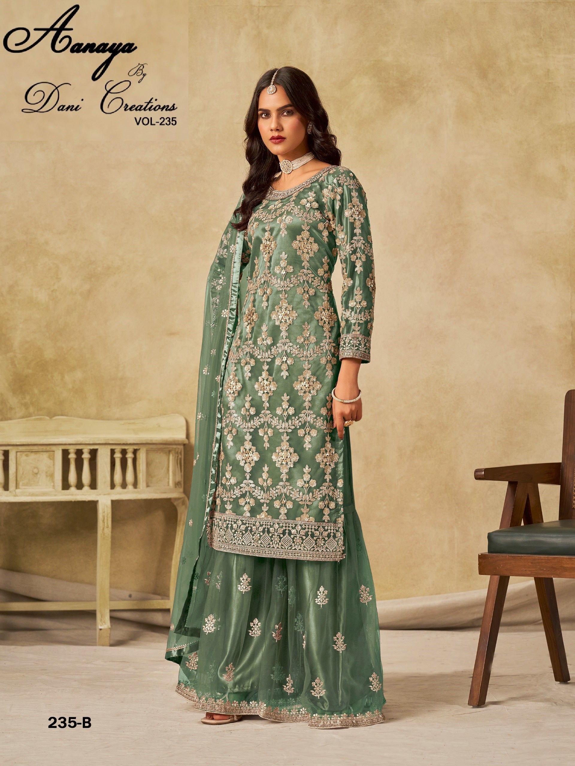 235-B Aanaya Vol-235 Dani Creation Embroidery Unstitched Suits