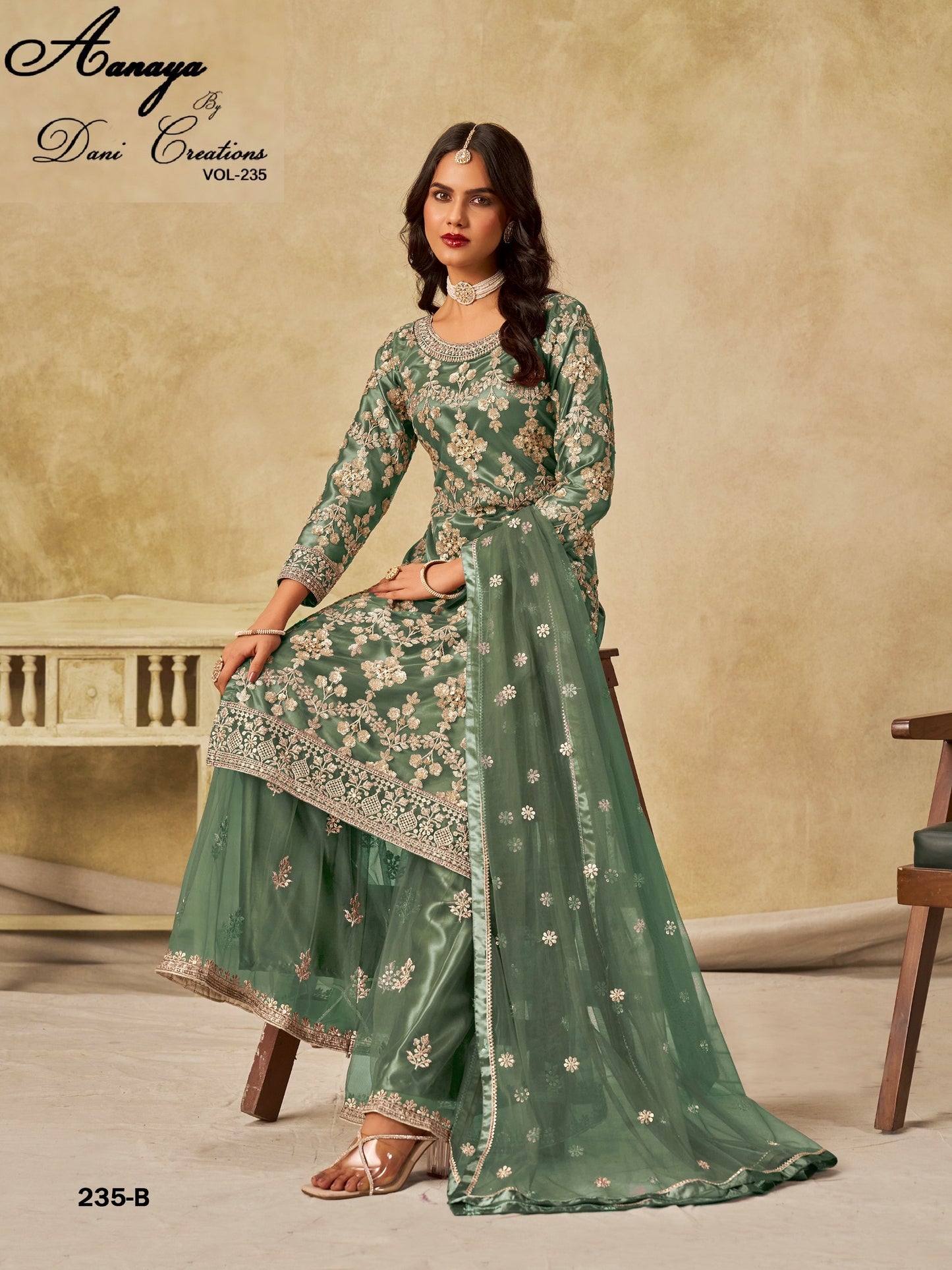 235-B Aanaya Vol-235 Dani Creation Embroidery Unstitched Suits
