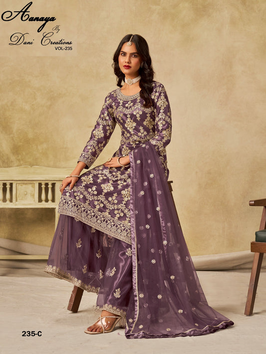 235-C Aanaya Vol-235 Dani Creation Embroidery Unstitched Suits