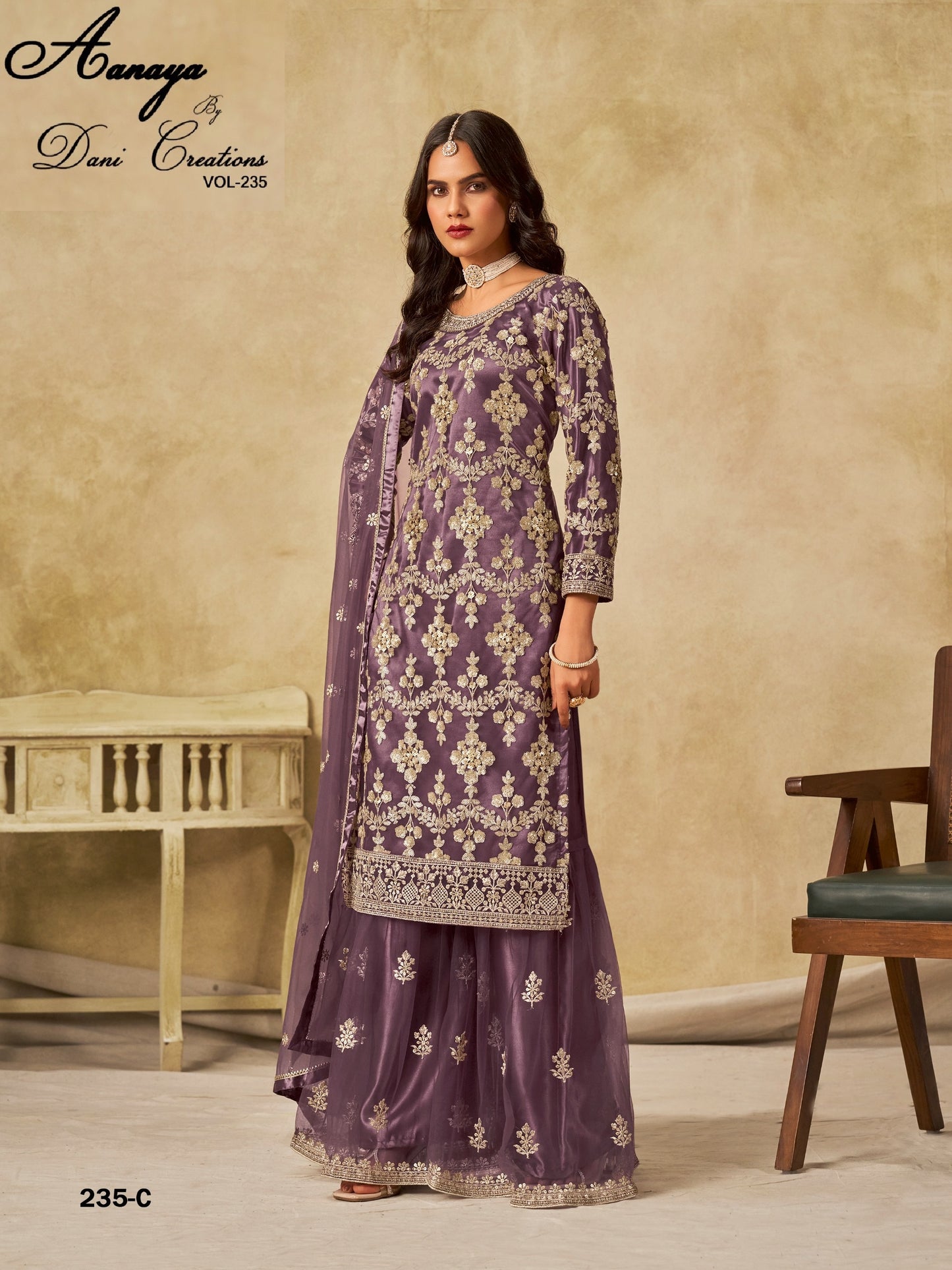 235-C Aanaya Vol-235 Dani Creation Embroidery Unstitched Suits