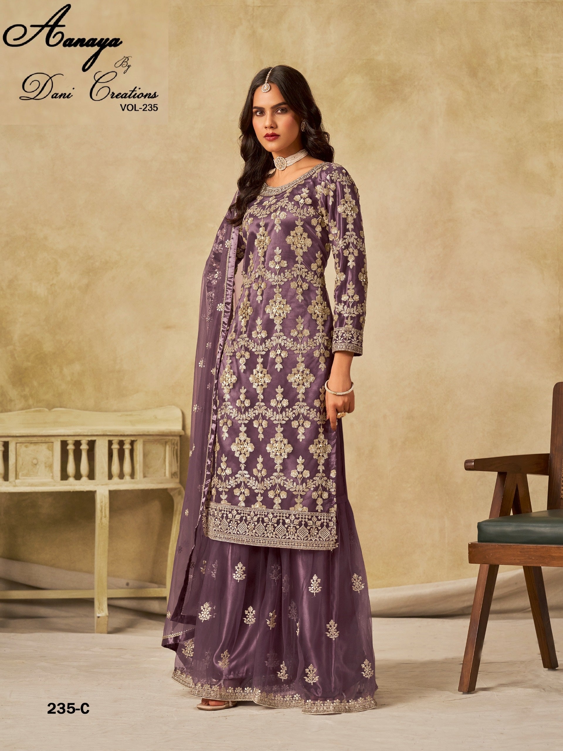 235-C Aanaya Vol-235 Dani Creation Embroidery Unstitched Suits