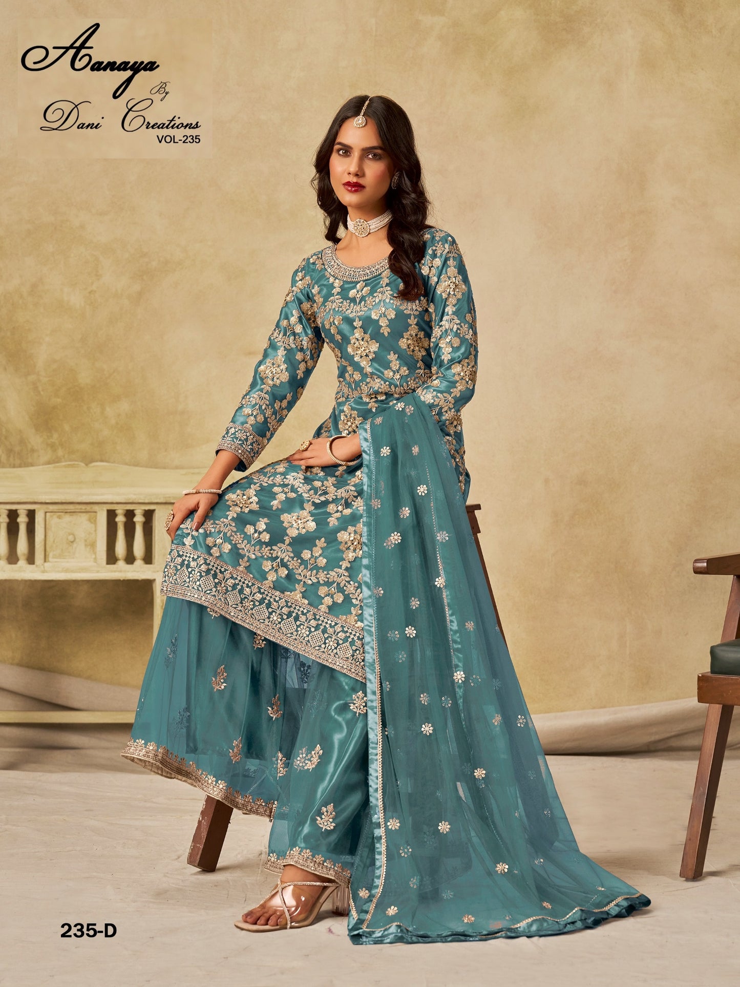235-D Aanaya Vol-235 Dani Creation Embroidery Unstitched Suits