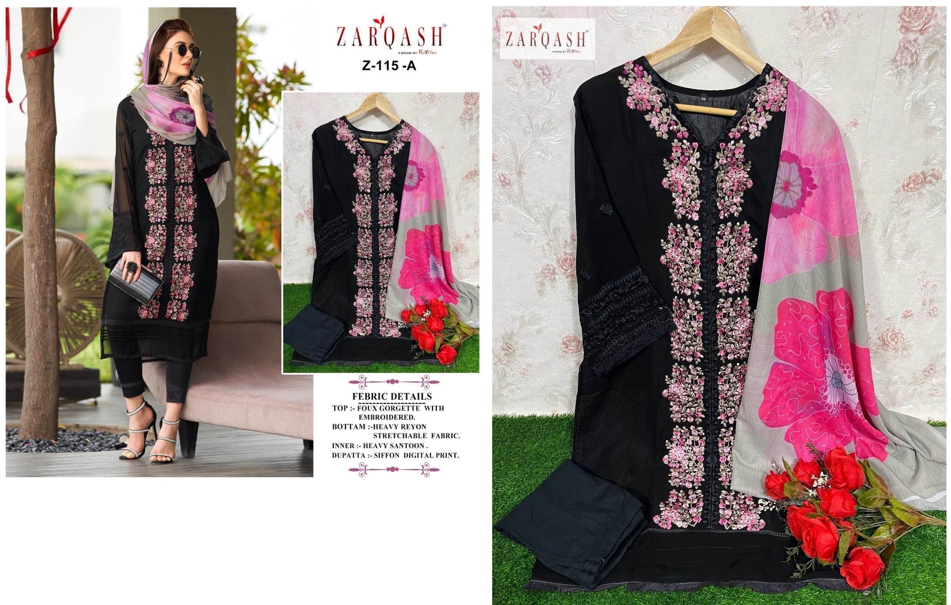 Z-115-A Zarqash Pakistani Readymade Suits