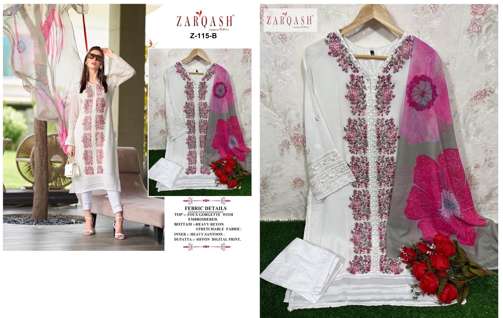 Z-115-B Zarqash Pakistani Readymade Suits