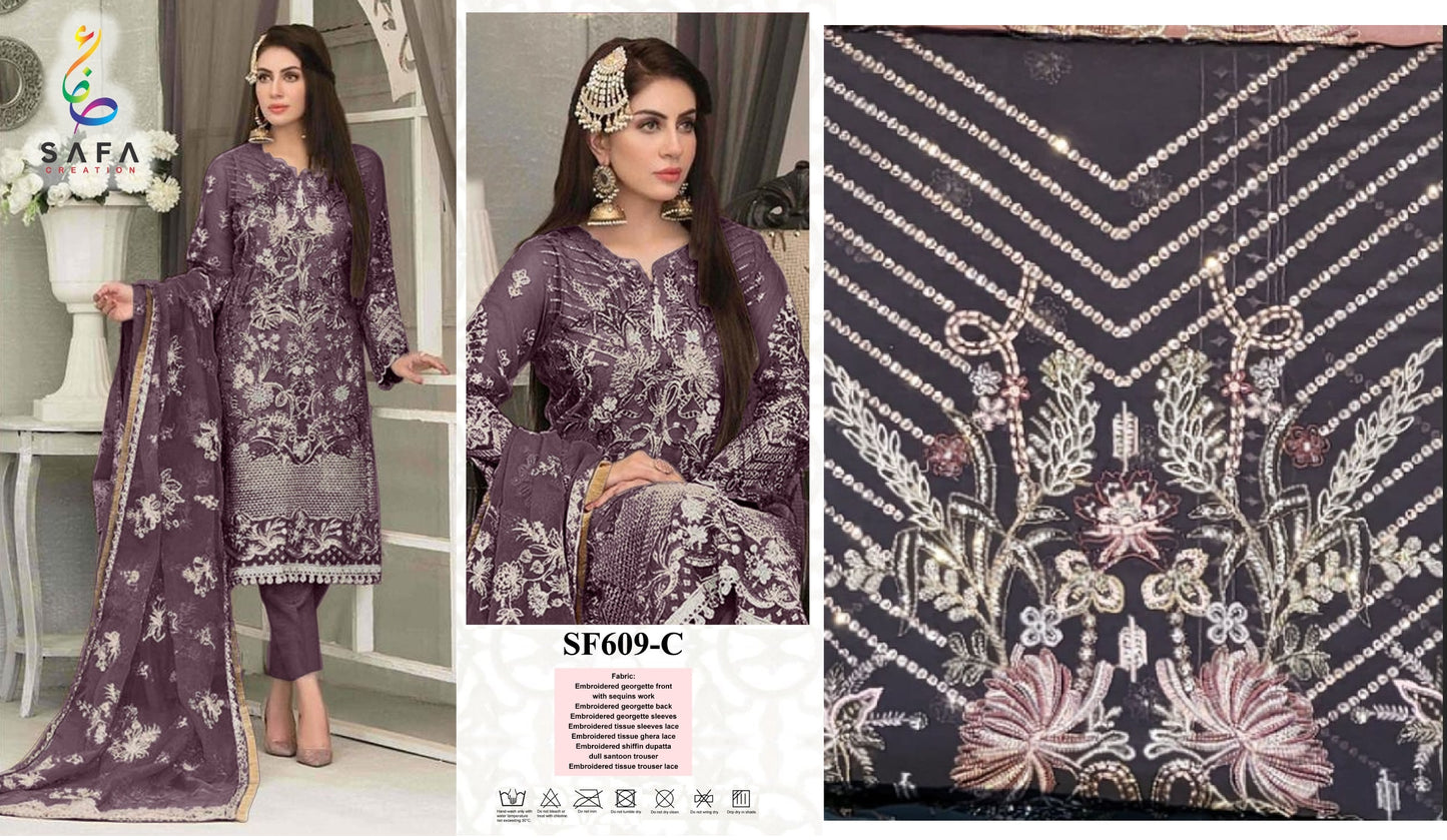 609C Safa Creation Pakistani Salwar Suits