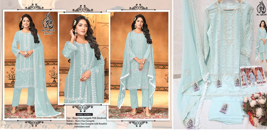 Ma-64Sky Blue Al Qasr Pakistani Readymade Suits