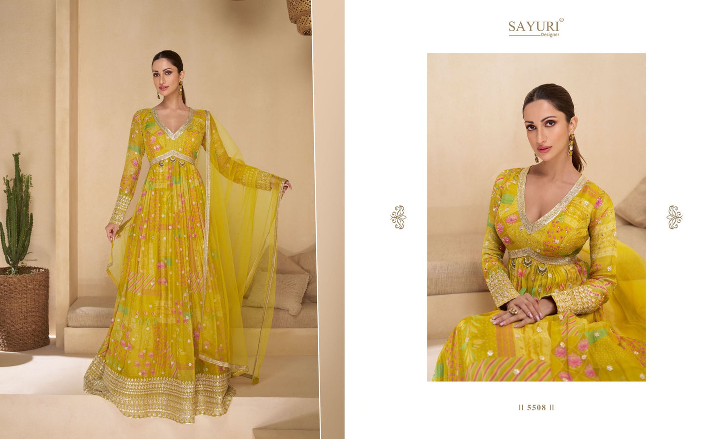 5508 Noori Sayuri Gown Dupatta Set