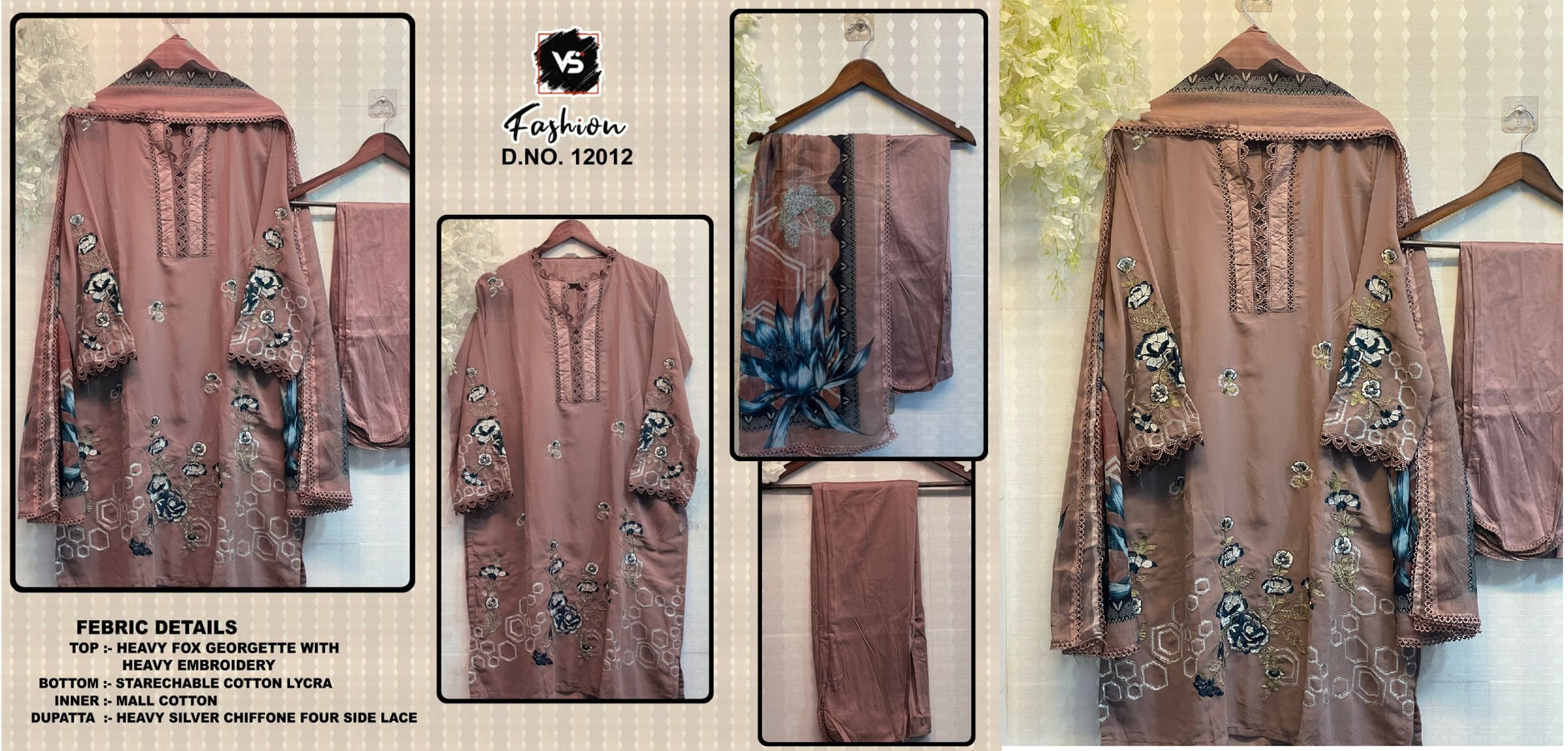 12012 Peach Vs Fashion Pakistani Readymade Suits