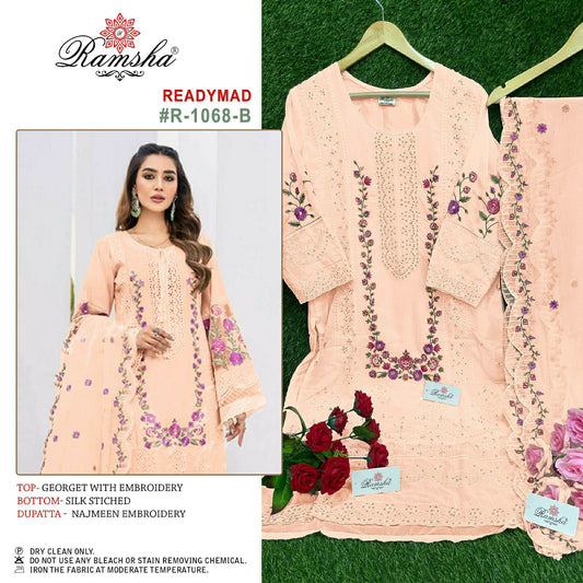 R-1068-B Ramsha Pakistani Readymade Suits