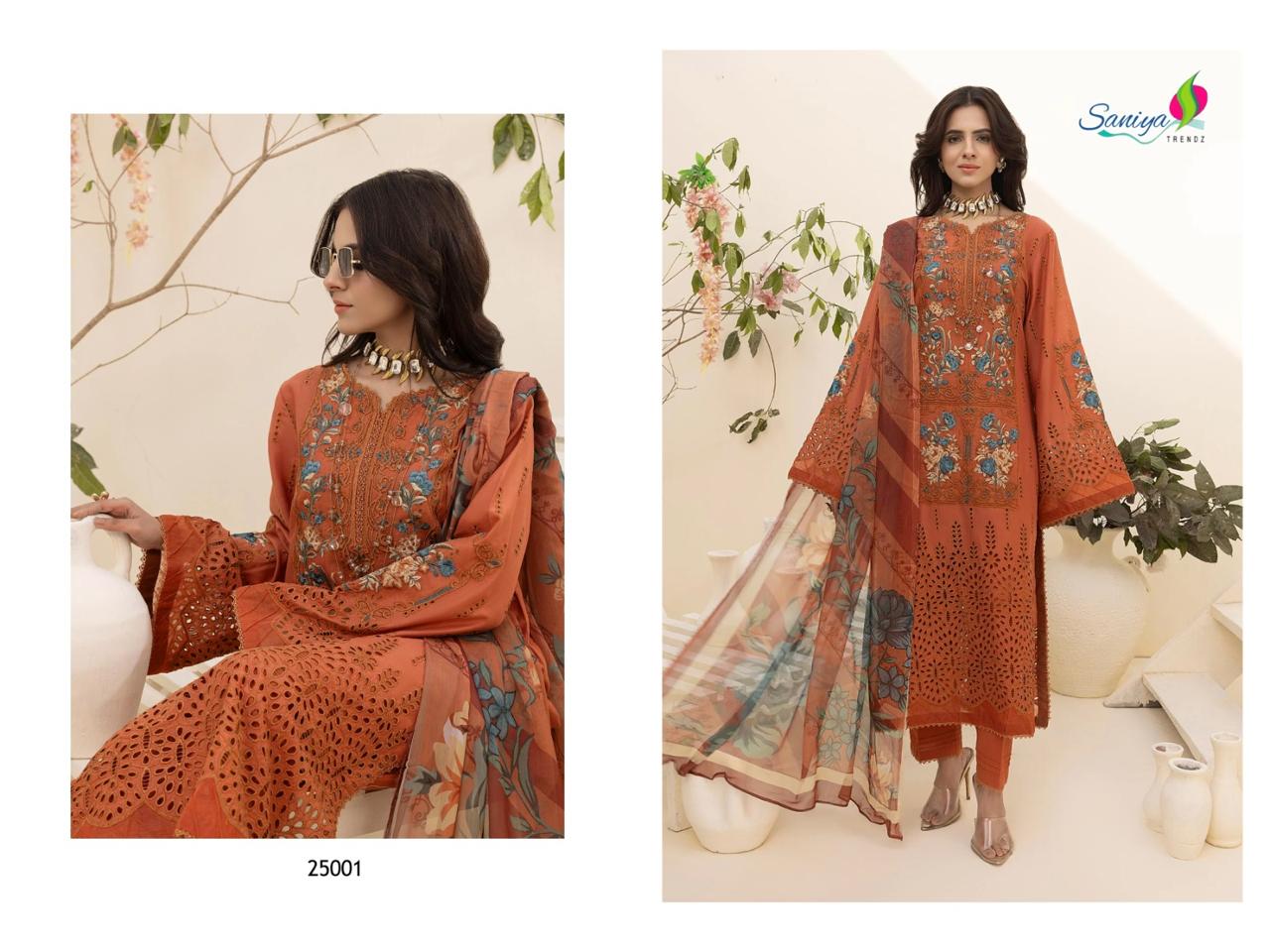 25001 Zaria-25 Saniya Trendz Embroidery Pakistani Salwar Suits