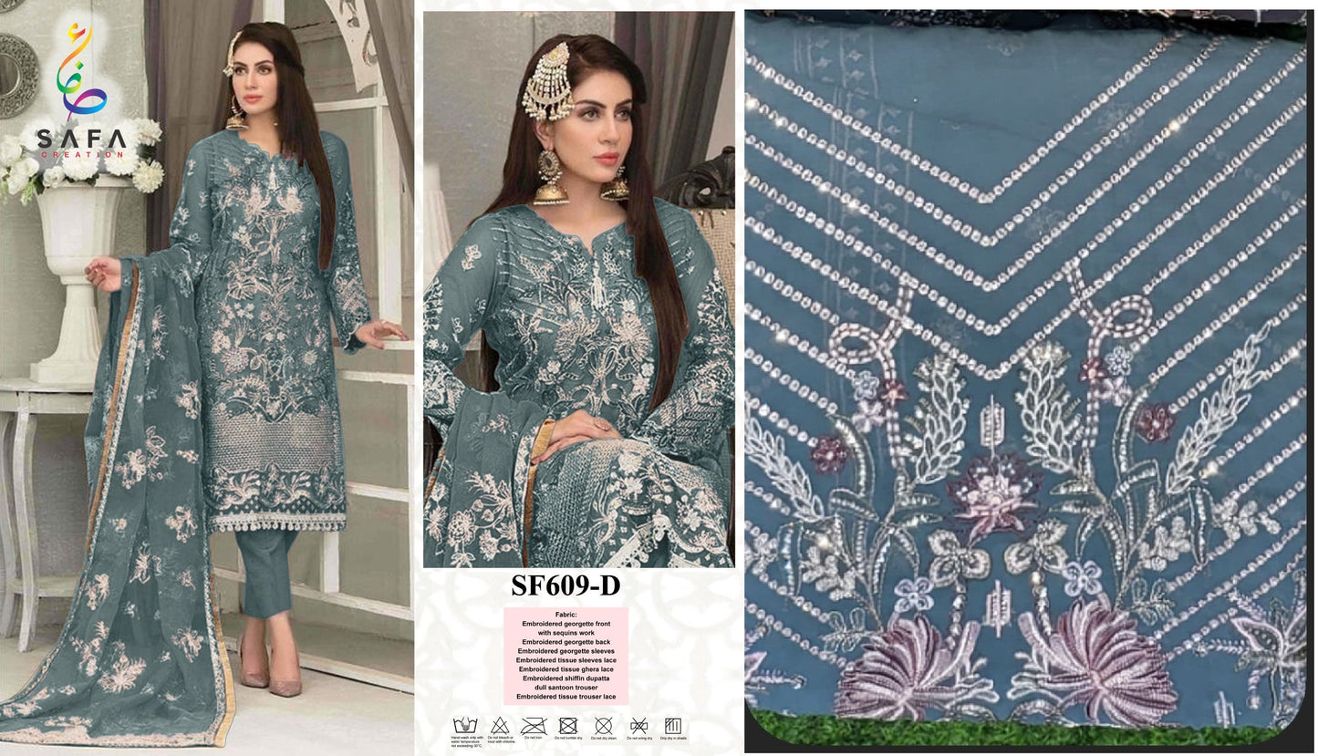 609D Safa Creation Pakistani Salwar Suits