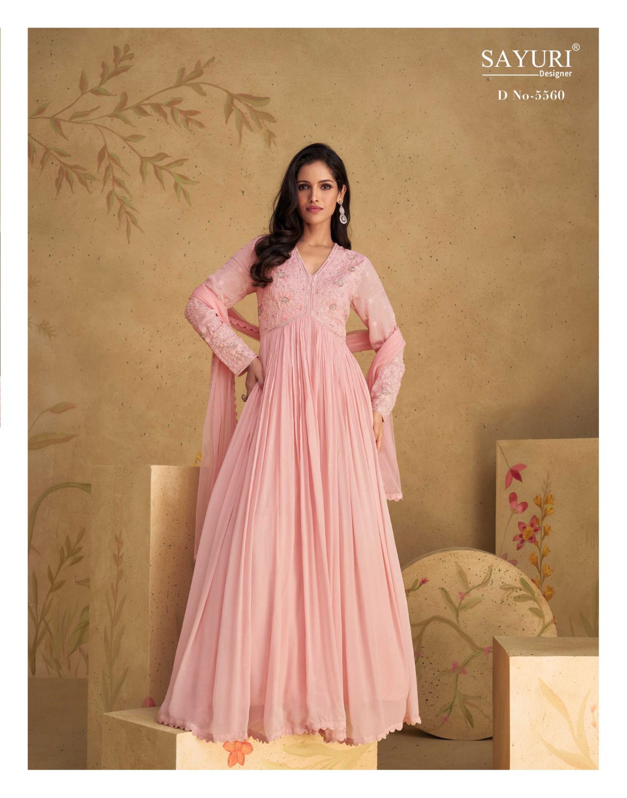 5560 Sajni Sayuri Gown Dupatta Set