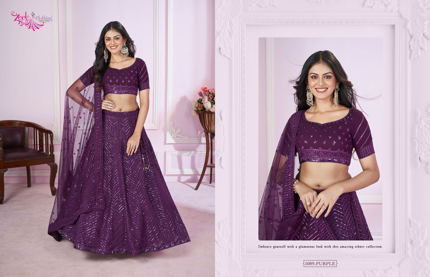 5089Purple Vamika Zeel Lehenga Choli
