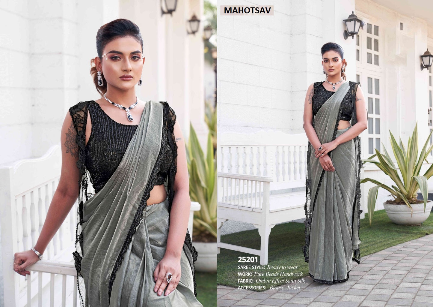 25201 Nimaya Nx Ophelia Mahotsav Satin Ready To Wear Saree