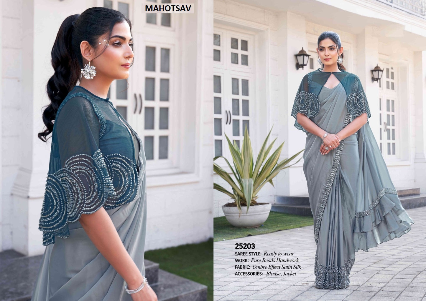 25203 Nimaya Nx Ophelia Mahotsav Satin Ready To Wear Saree
