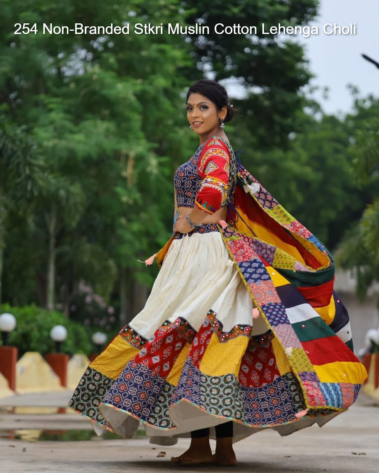 254 Non-Branded Stkri Muslin Cotton Lehenga Choli
