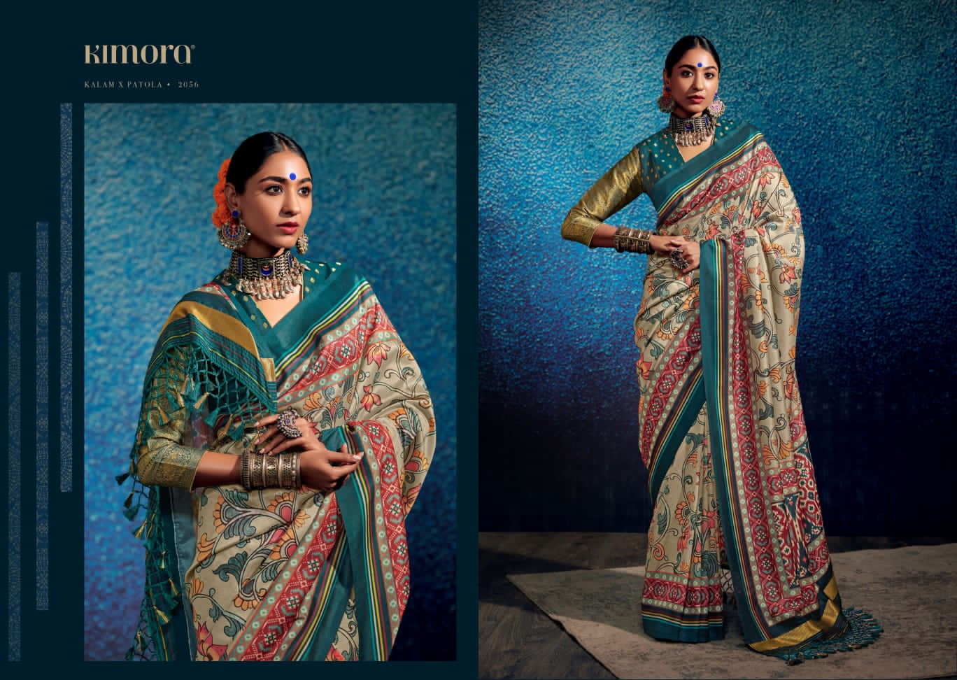 2056 Kalam X Patola Kimora Sarees