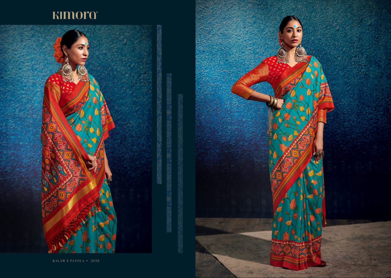 2058 Kalam X Patola Kimora Sarees