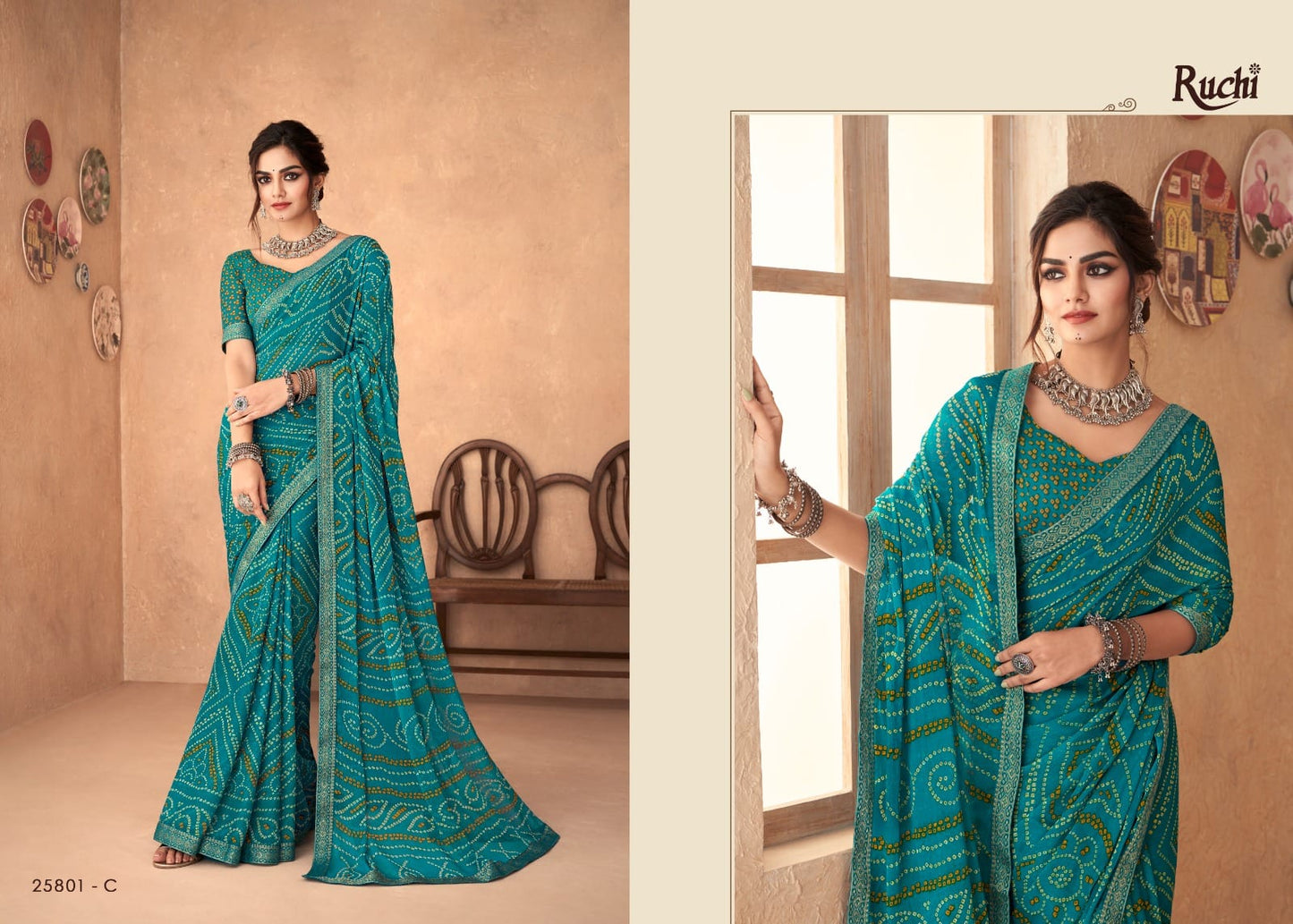 25801-C Simayaa Ruchi Chiffon Sarees