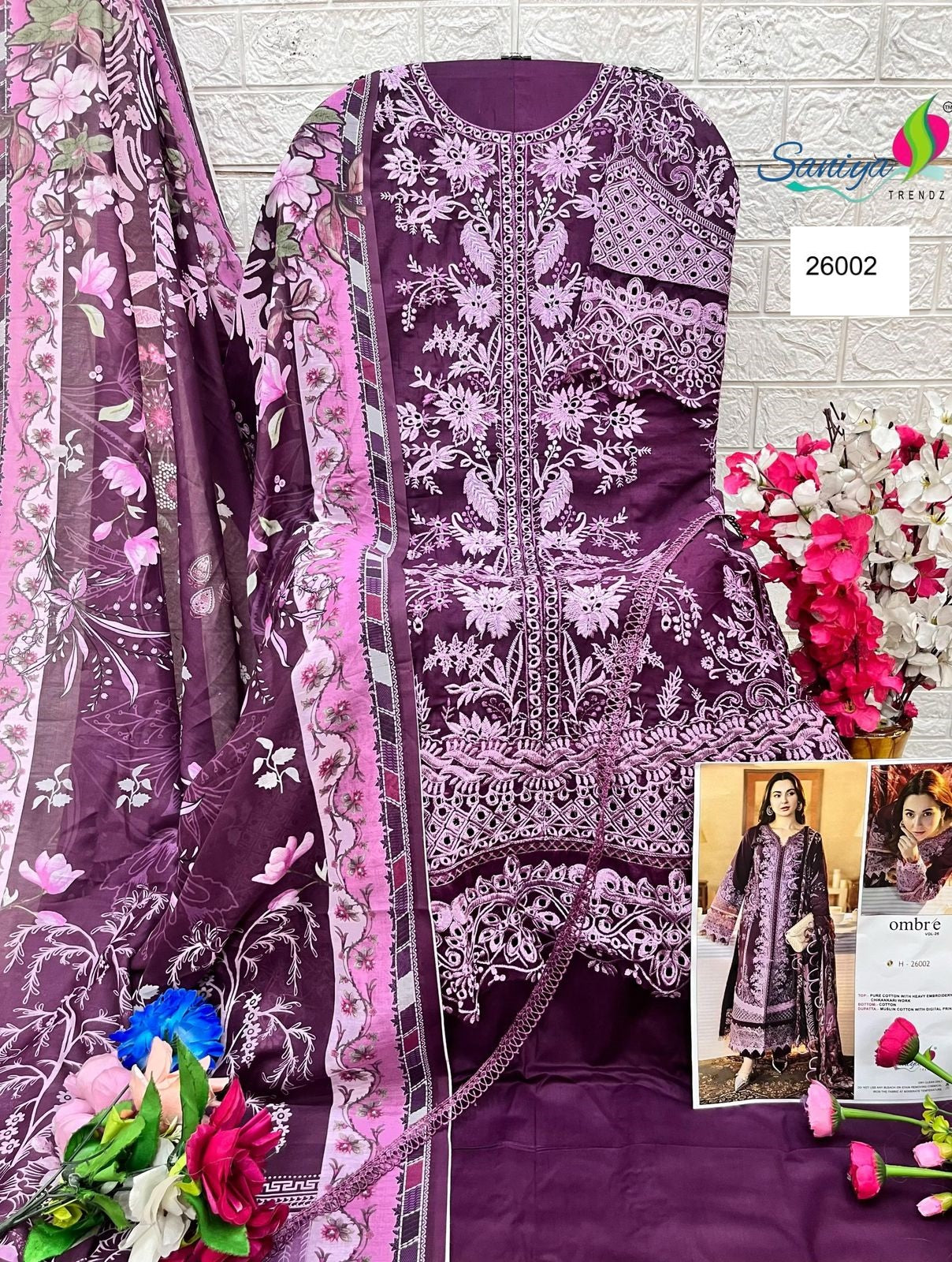 26002 Ombre Vol-26 Saniya Trendz Embroidery Pakistani Salwar Suits