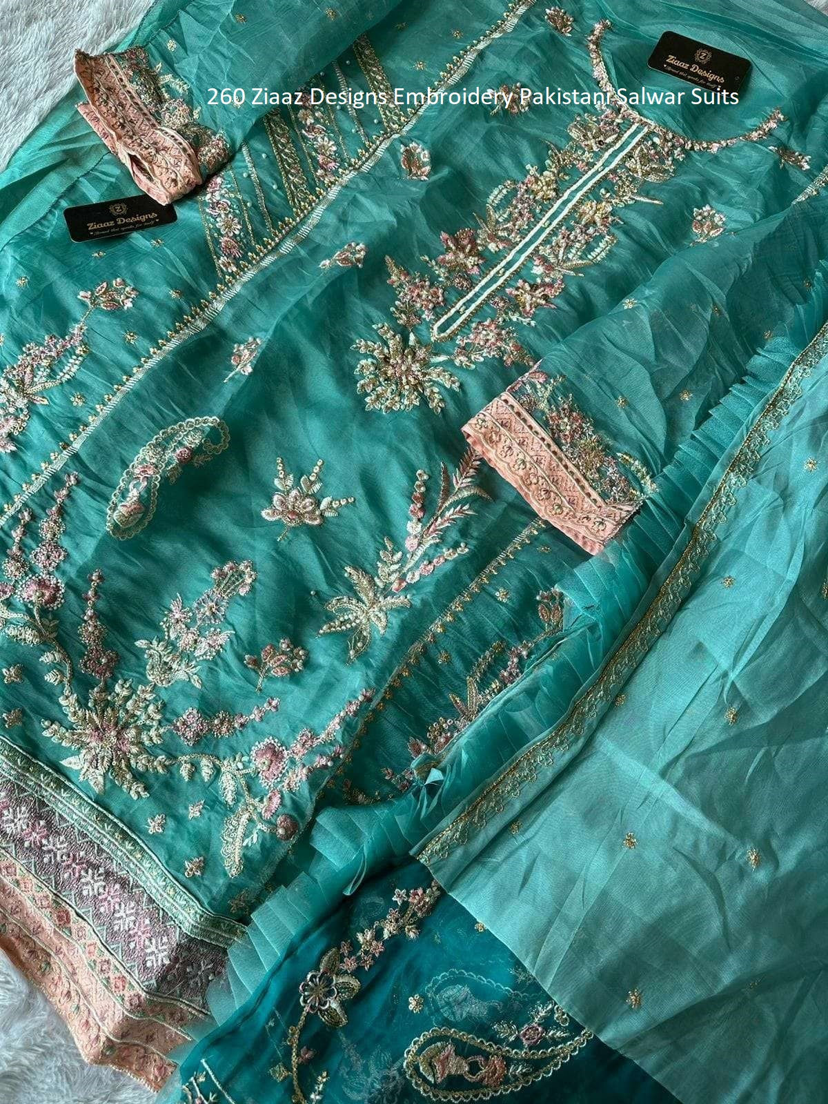 260 Ziaaz Designs Embroidery Pakistani Salwar Suits