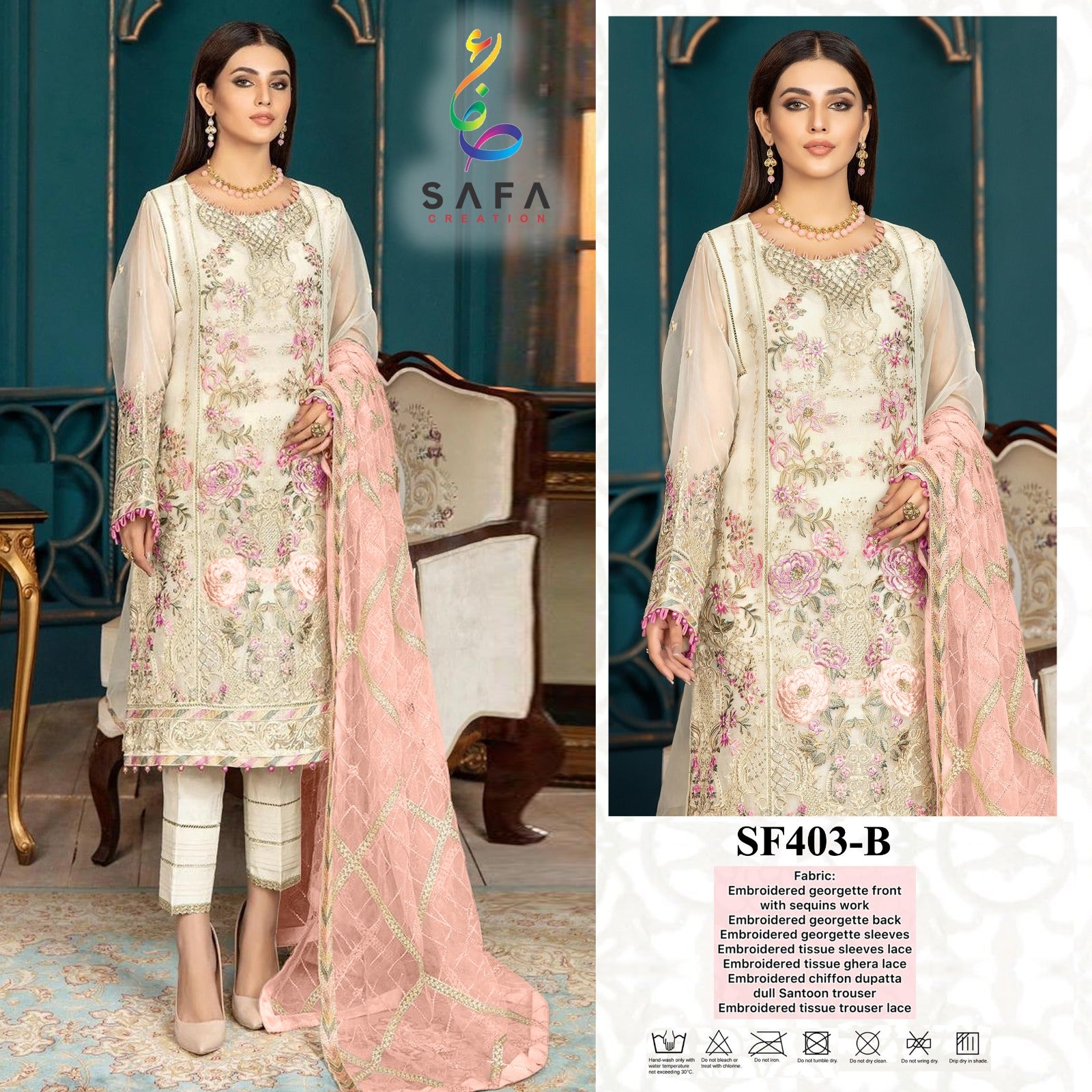 403-B Safa Creation Pakistani Readymade Suits