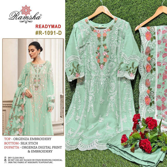R-1091D Ramsha Pakistani Readymade Suits