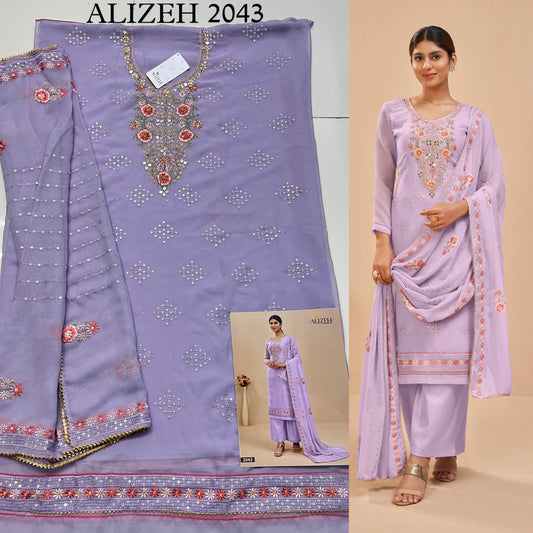 2043 Alizeh Unstitched Suits
