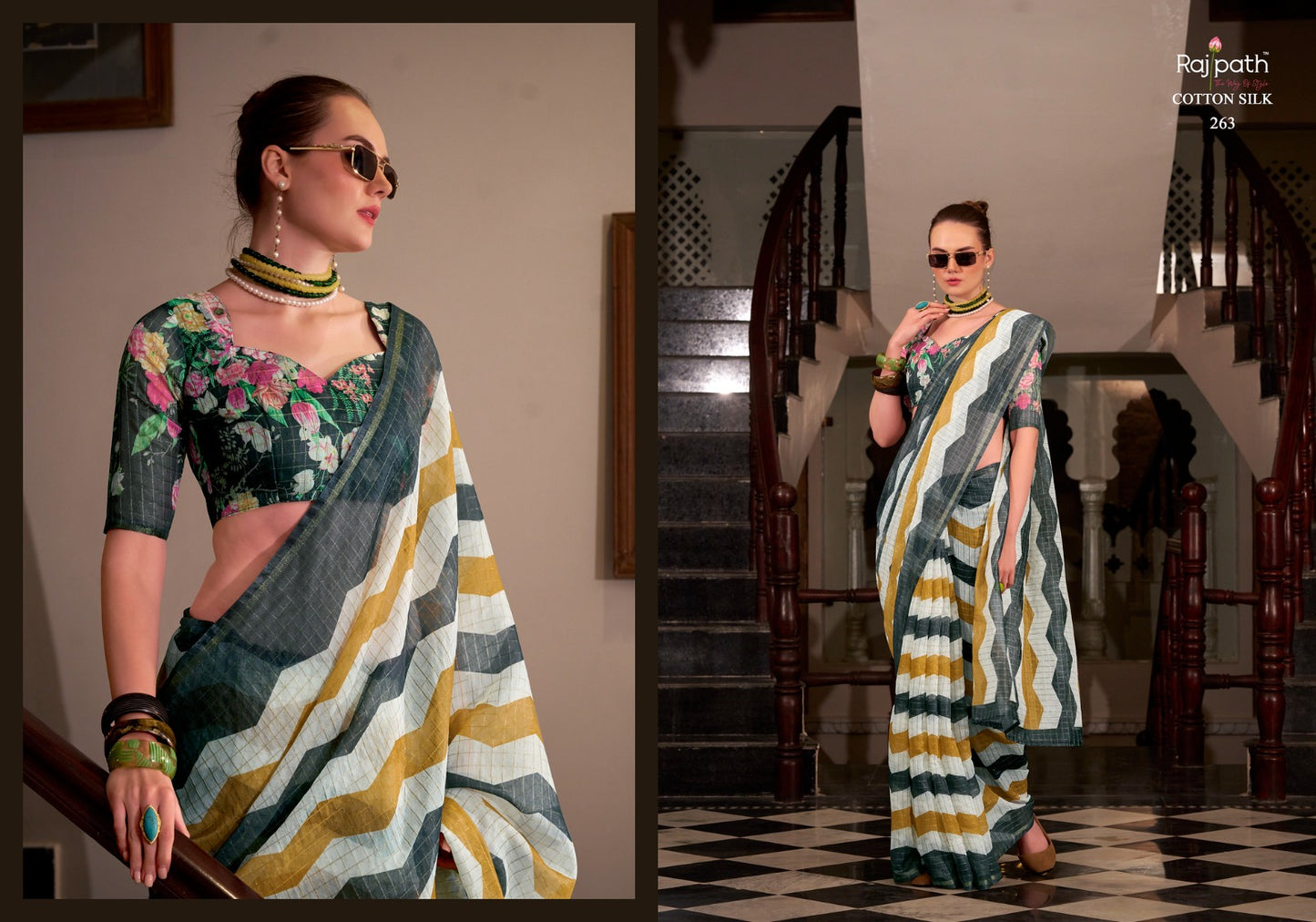 263 Rang De Basanti Rajpath Linen Cotton Sarees