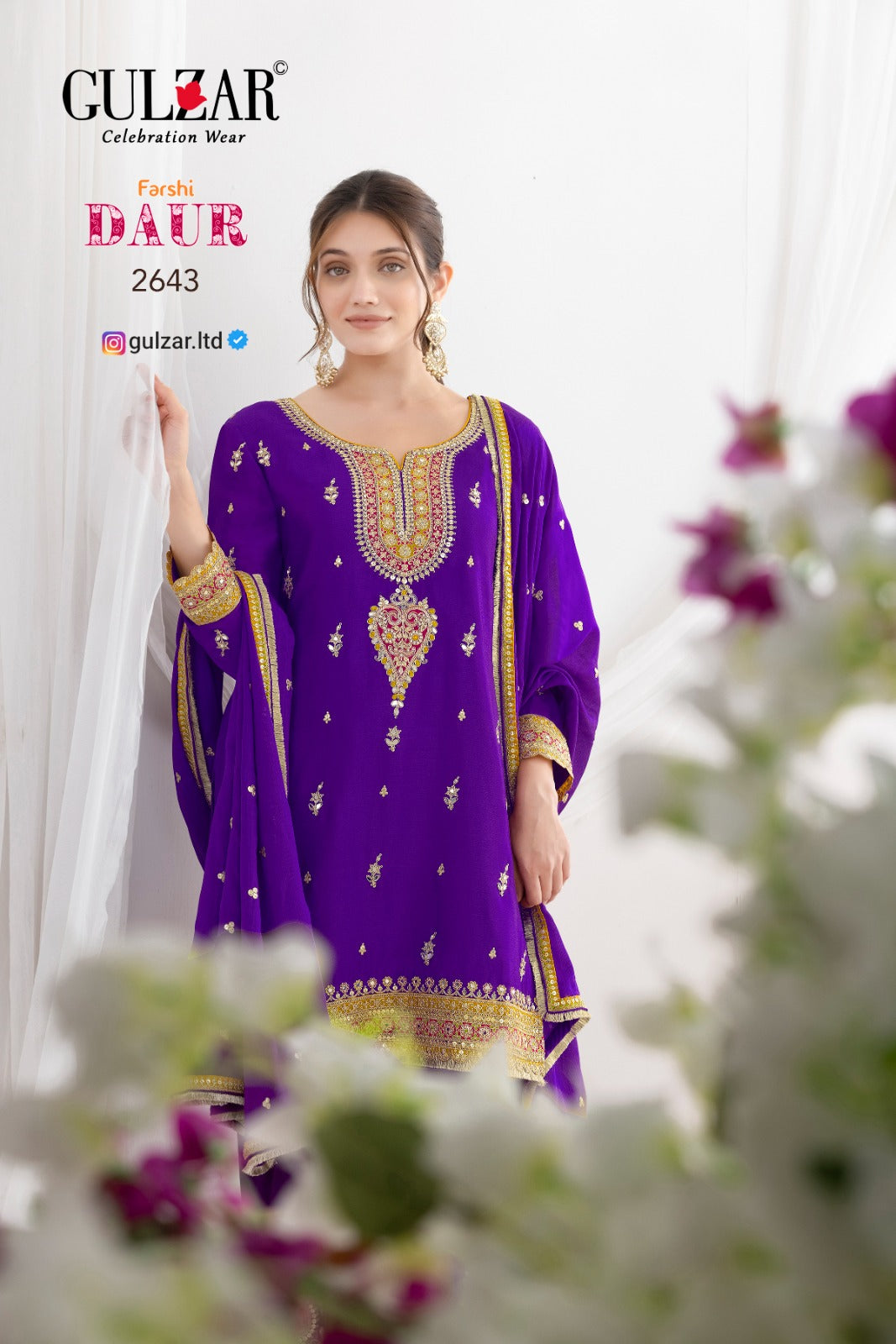 2644 Daur Gulzar Chinon Readymade Suits