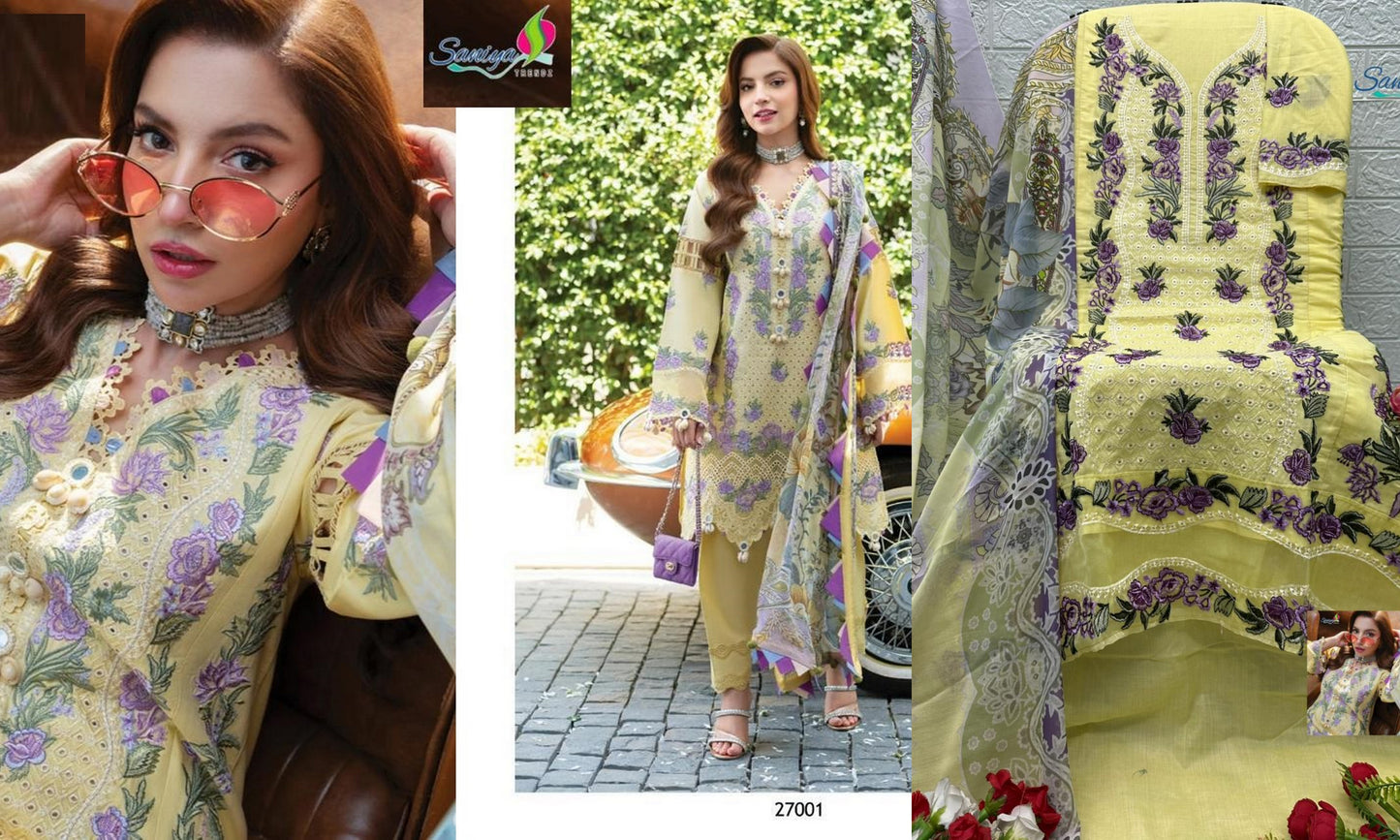 27001 Ombre Vol 27 Saniya Trendz Pure Cotton Pakistani Salwar Suits