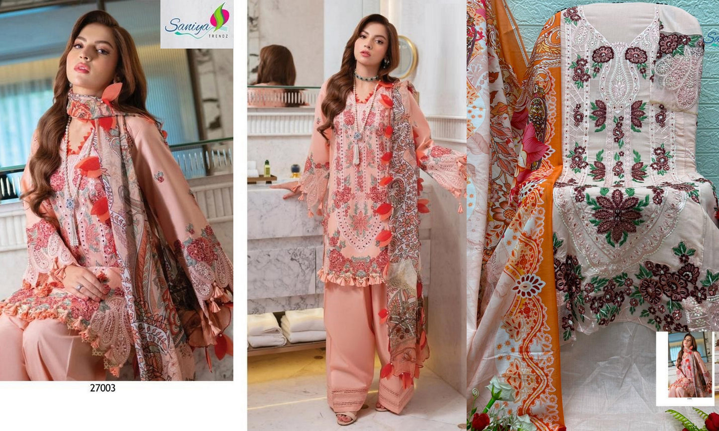 27003 Ombre Vol 27 Saniya Trendz Pure Cotton Pakistani Salwar Suits