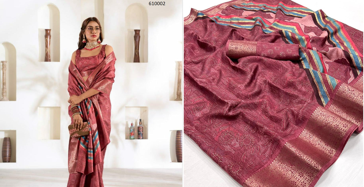 610002 Violet Silk Rajpath Sarees