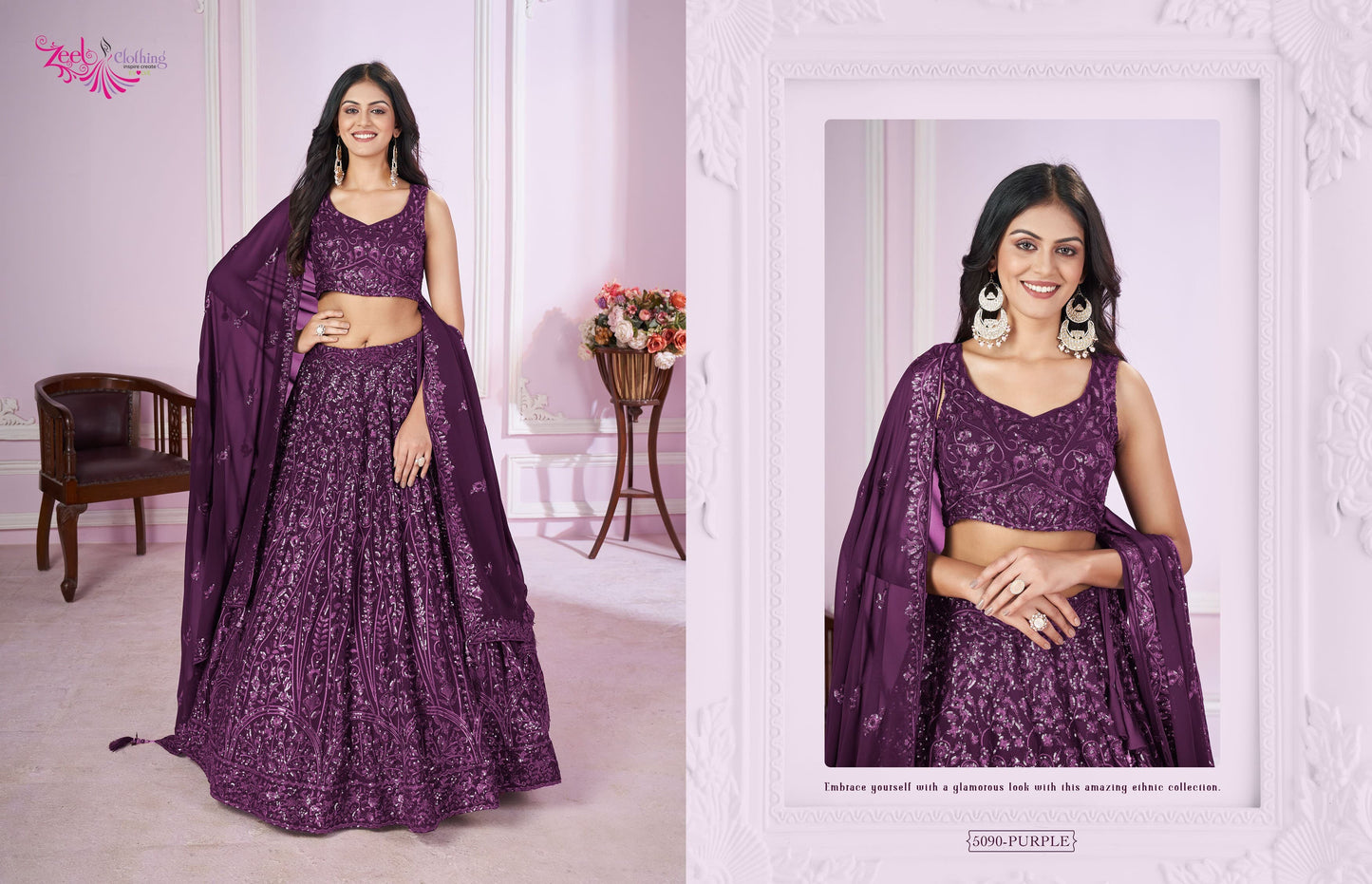 5090Purple Vamika Zeel Lehenga Choli