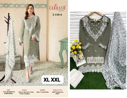 Z-138A Zarqash Pakistani Readymade Suits